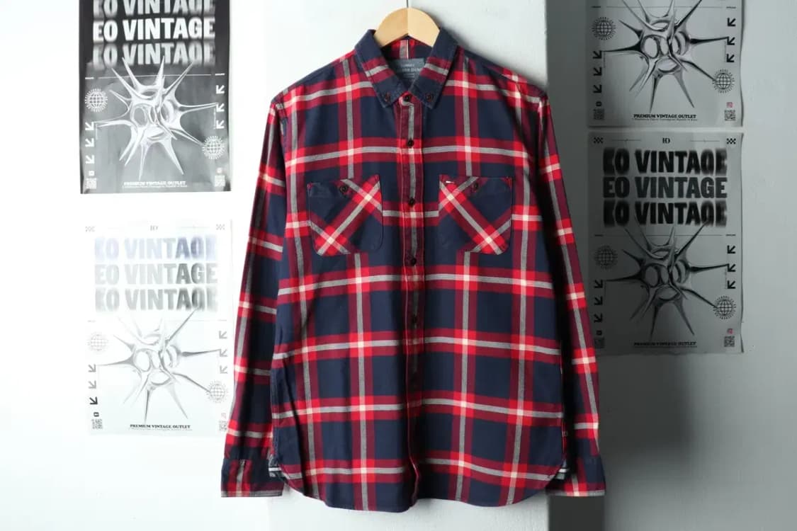 (M) 타미힐피거 셔츠 남방 체크 네이비 크리스마스 두툼-16676 상품이미지2