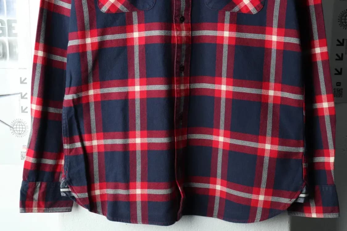 (M) 타미힐피거 셔츠 남방 체크 네이비 크리스마스 두툼-16676 상품이미지4