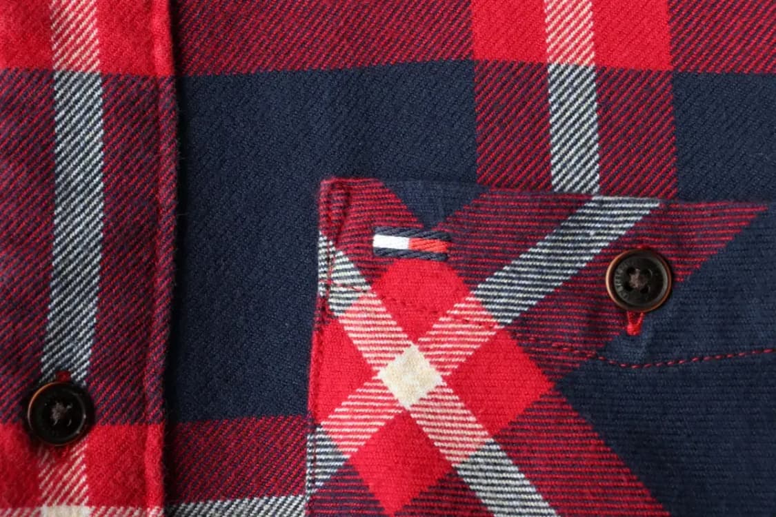 (M) 타미힐피거 셔츠 남방 체크 네이비 크리스마스 두툼-16676 상품이미지5