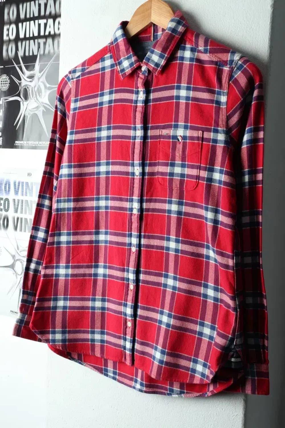 W(XS) 타미힐피거 셔츠 남방 체크 레드 아메카지 겨울용-16678 상품이미지1