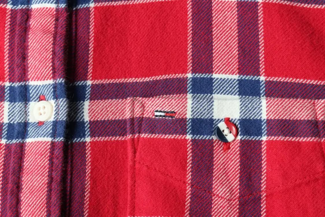 W(XS) 타미힐피거 셔츠 남방 체크 레드 아메카지 겨울용-16678 상품이미지5
