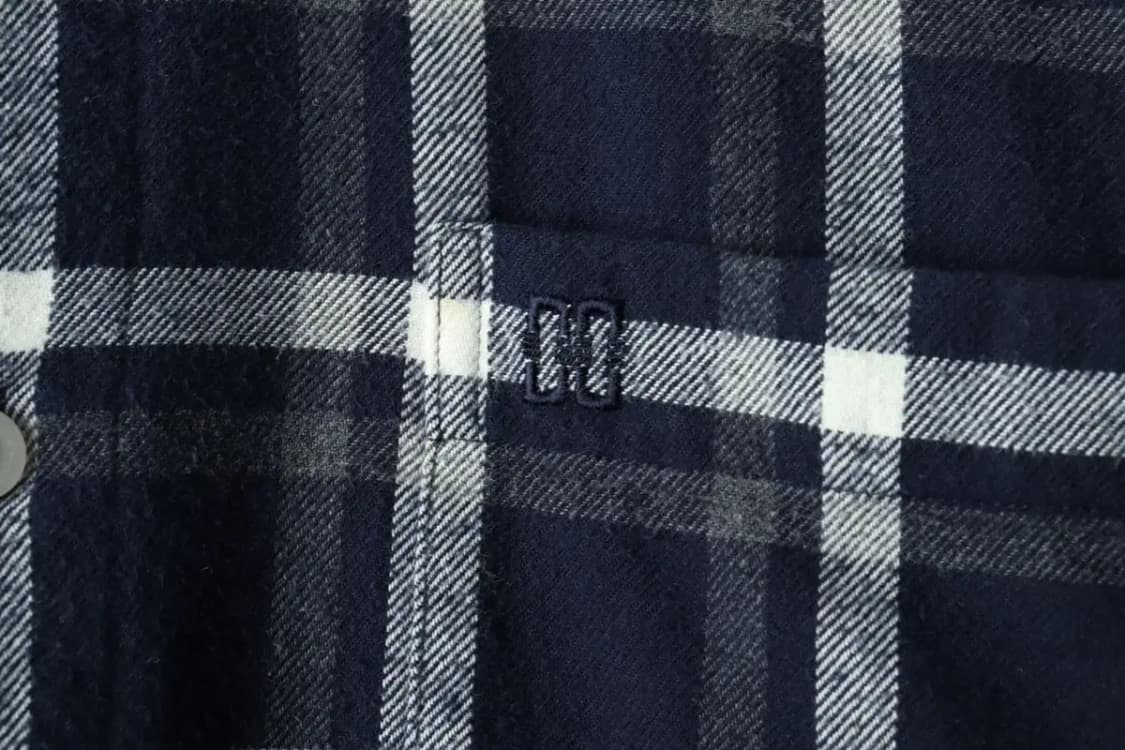 (L) 닥스 셔츠 남방 체크 플란넬 네이비 겨울용 두툼-16679 상품이미지5