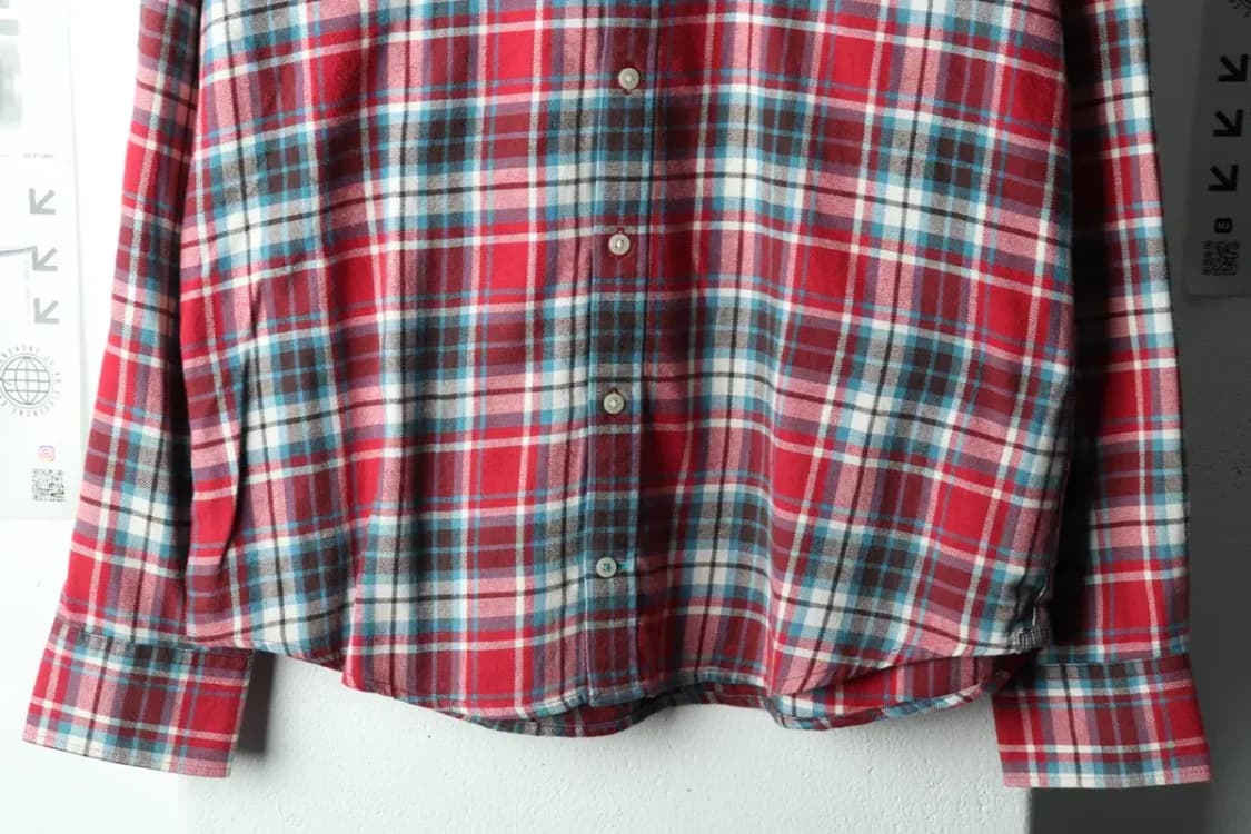 (L-XL) 타미힐피거 셔츠 남방 체크 플란넬 레드 겨울용-1667A 상품이미지4