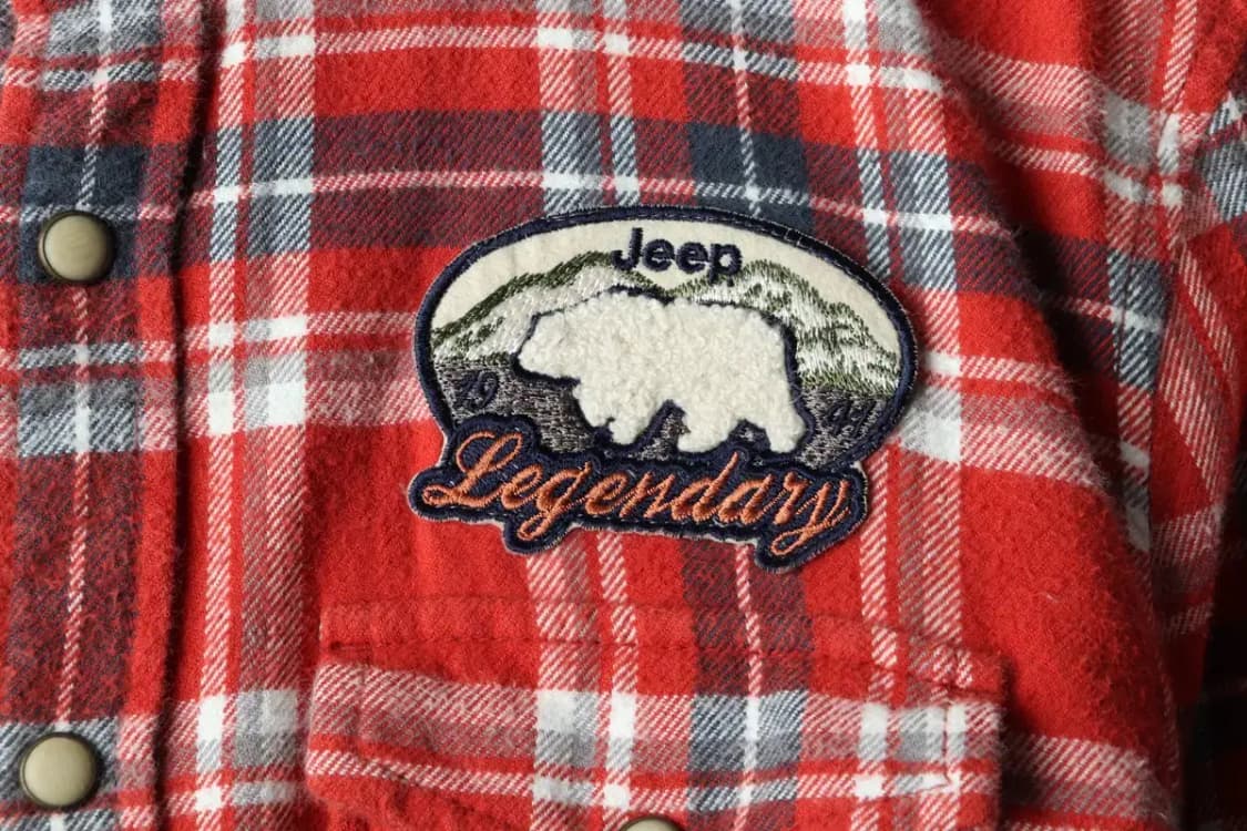 (M) 지프 셔츠 남방 체크 주황 패치 아메카지 겨울용 기모-1667C 상품이미지6