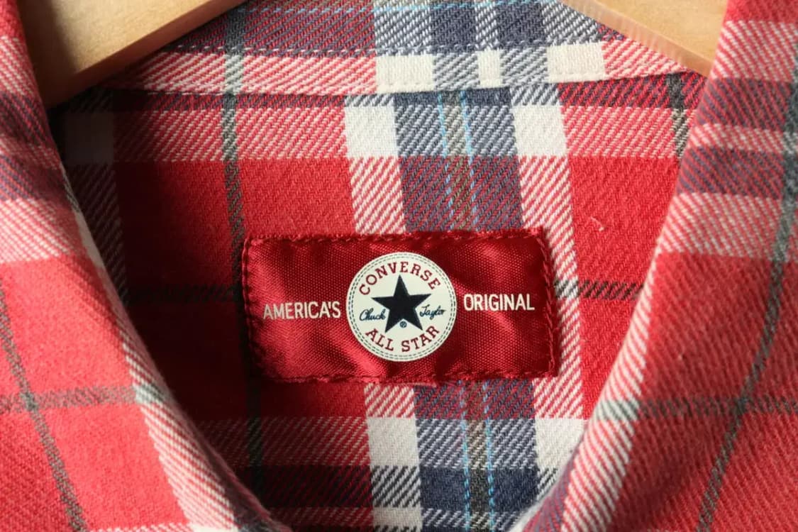 (M-L) 컨버스 셔츠 남방 체크 오렌지 아메카지 슬림핏-1667E 상품이미지6