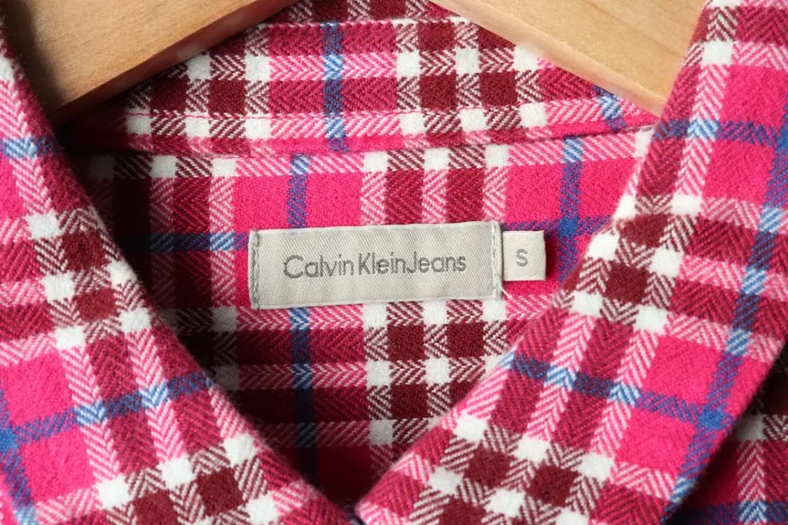 W(S) 캘빈클라인 셔츠 남방 체크 플란넬 핑크 겨울용 두툼-1667F 상품이미지6