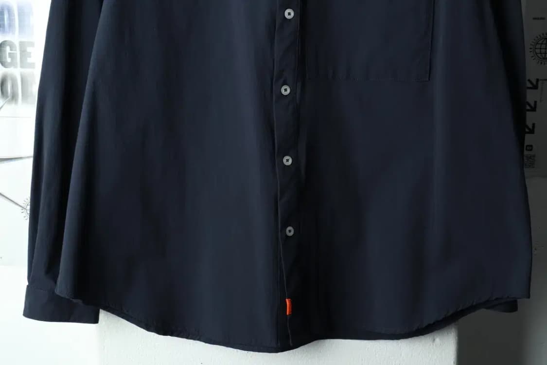 (M-L) 언코티드 셔츠 남방 네이비 무지 나일론-16681 상품이미지4