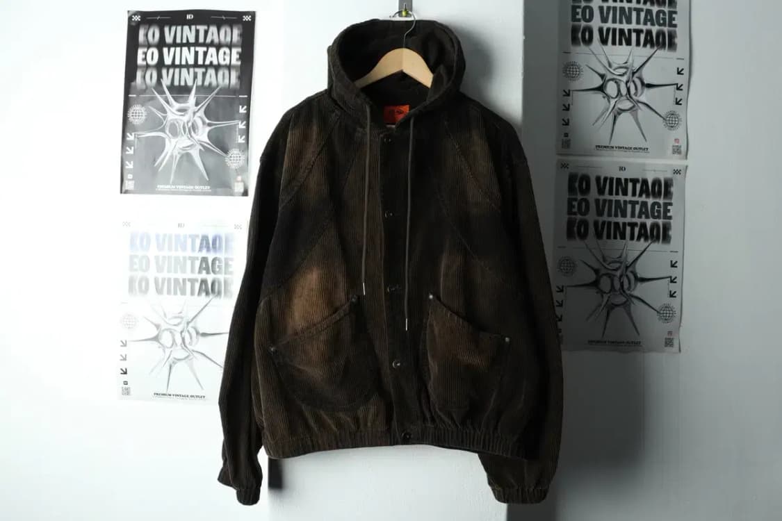 (M-L) 디미트리블랙 집업 바람막이 점퍼자켓 코듀로이 후드-16683 상품이미지2