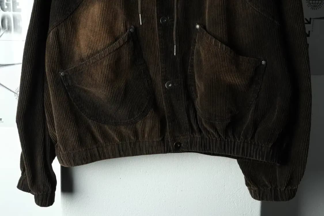 (M-L) 디미트리블랙 집업 바람막이 점퍼자켓 코듀로이 후드-16683 상품이미지4