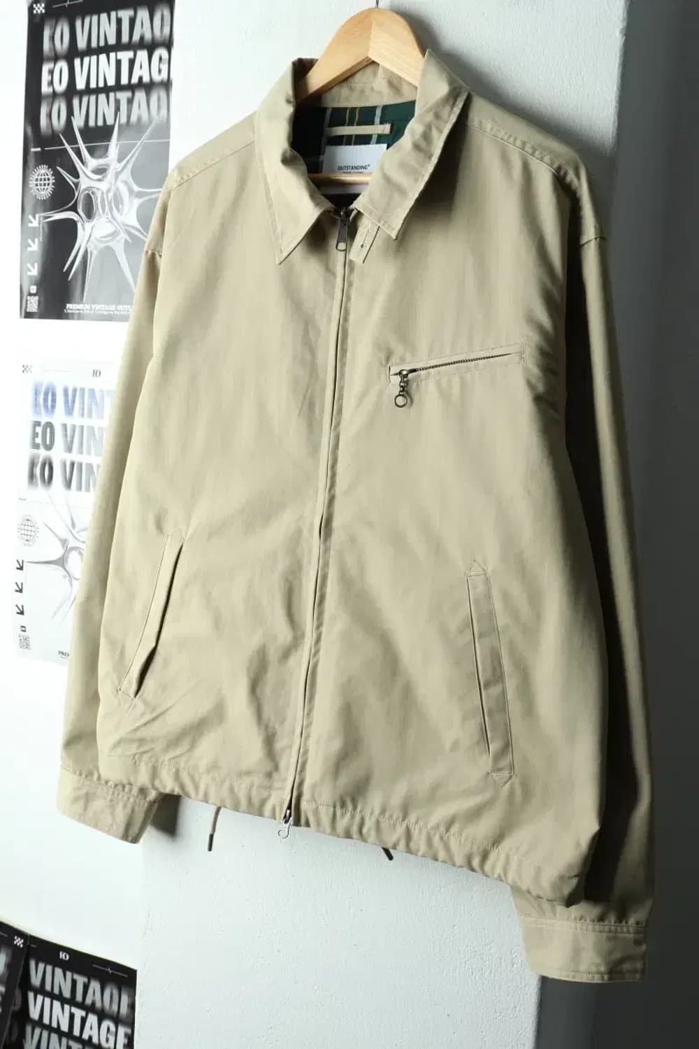 (L-XL) 아웃스탠딩 집업 바람막이 점퍼자켓 블루종 베이지-16689 상품이미지1