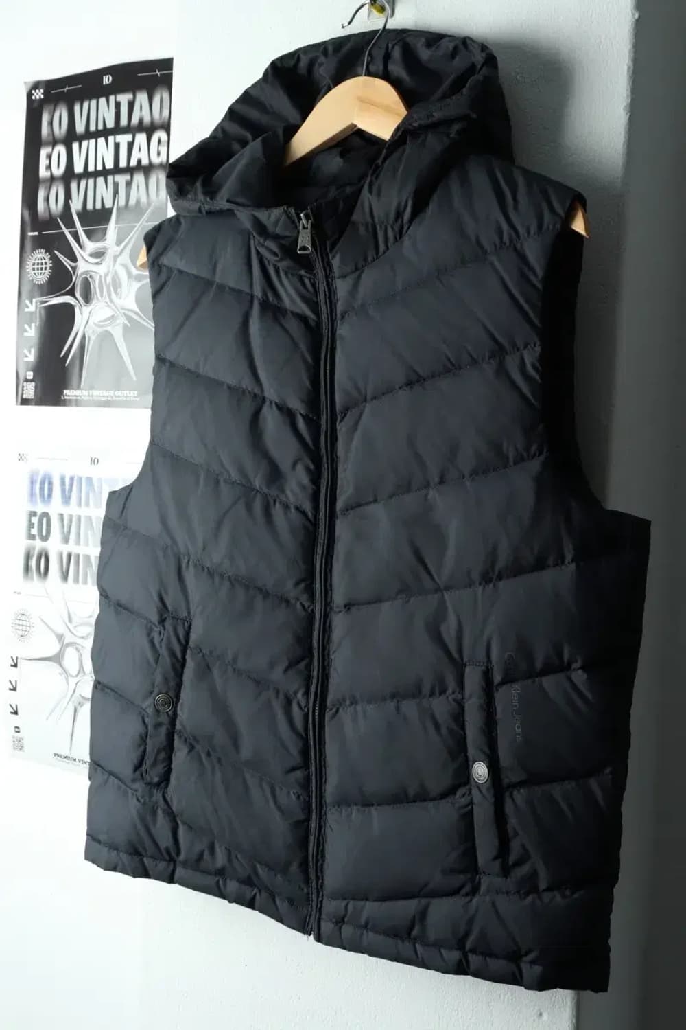 (XL-2XL) 캘빈클라인 패딩 점퍼자켓 빅사이즈 조끼 블랙-1668B 상품이미지1