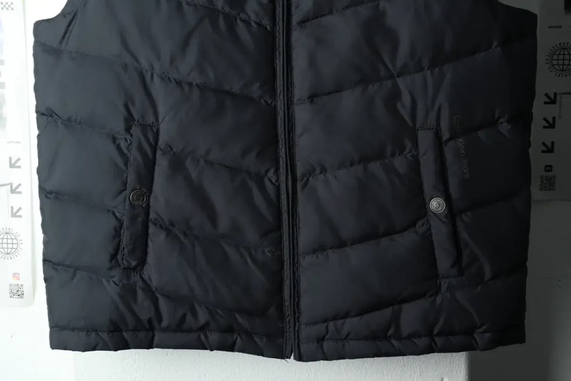 (XL-2XL) 캘빈클라인 패딩 점퍼자켓 빅사이즈 조끼 블랙-1668B 상품이미지4