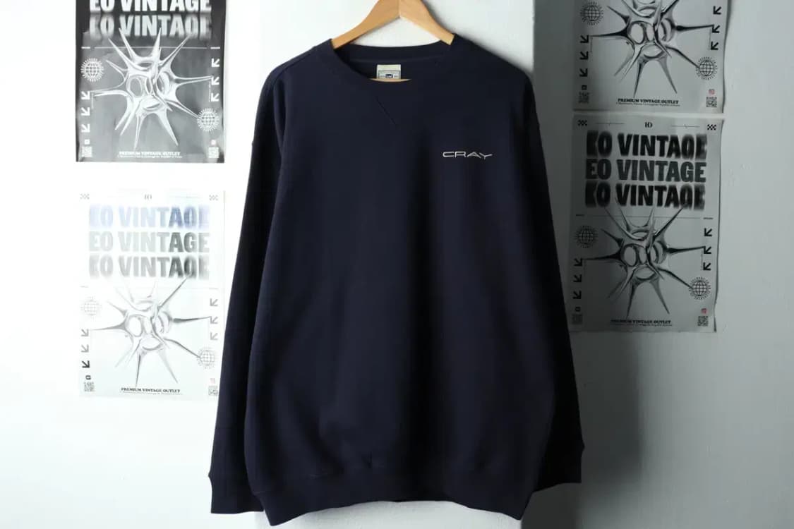 (L-XL) 리 맨투맨 티셔츠 네이비 기모 올드스쿨 박시-16698 상품이미지2