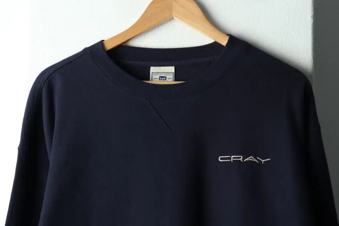 (L-XL) 리 맨투맨 티셔츠 네이비 기모 올드스쿨 박시-16698 상품이미지3