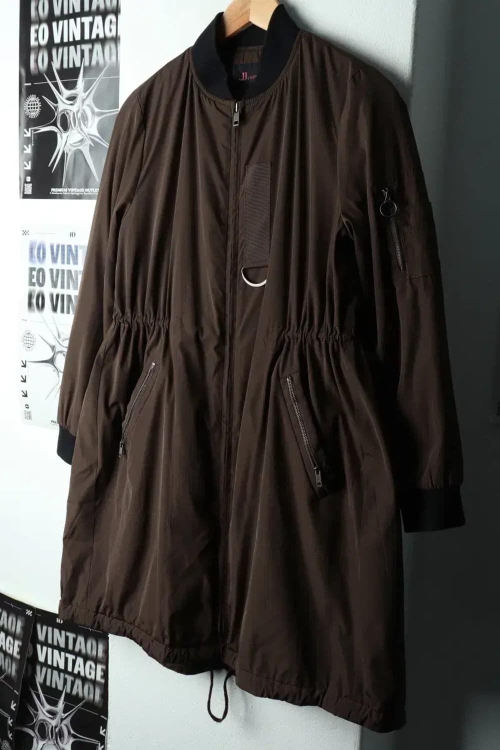 W(S) 지고트 패딩 점퍼자켓 항공 카키 롱-166ED 상품이미지1