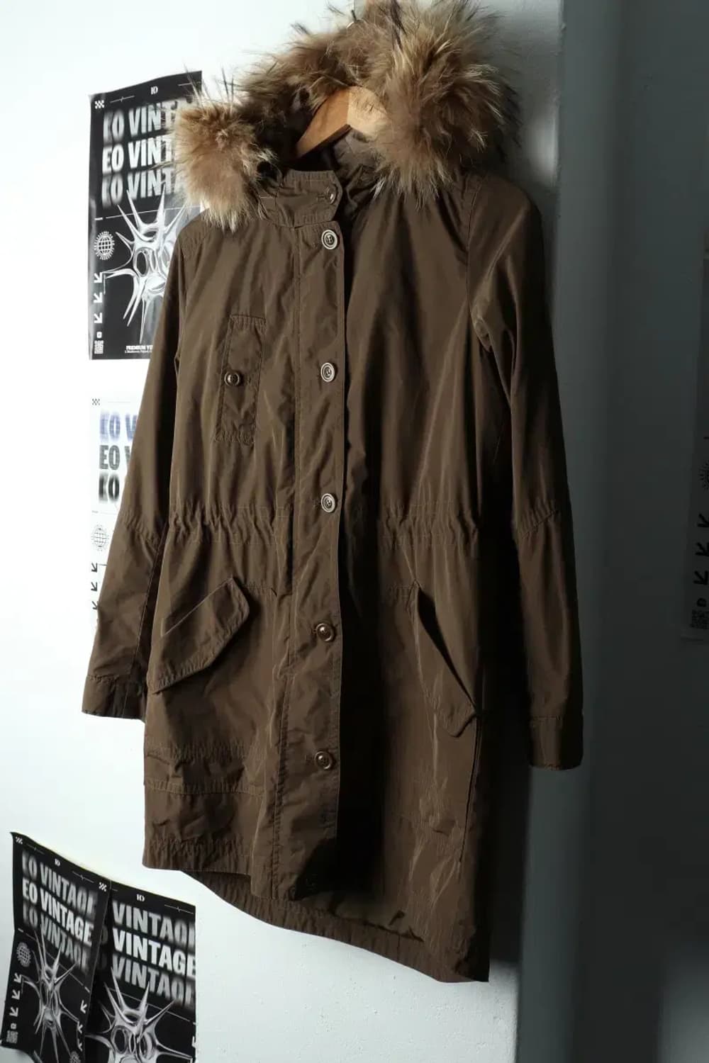 W(S) 헤지스 패딩 점퍼자켓 야상 카키 롱-166EF 상품이미지1