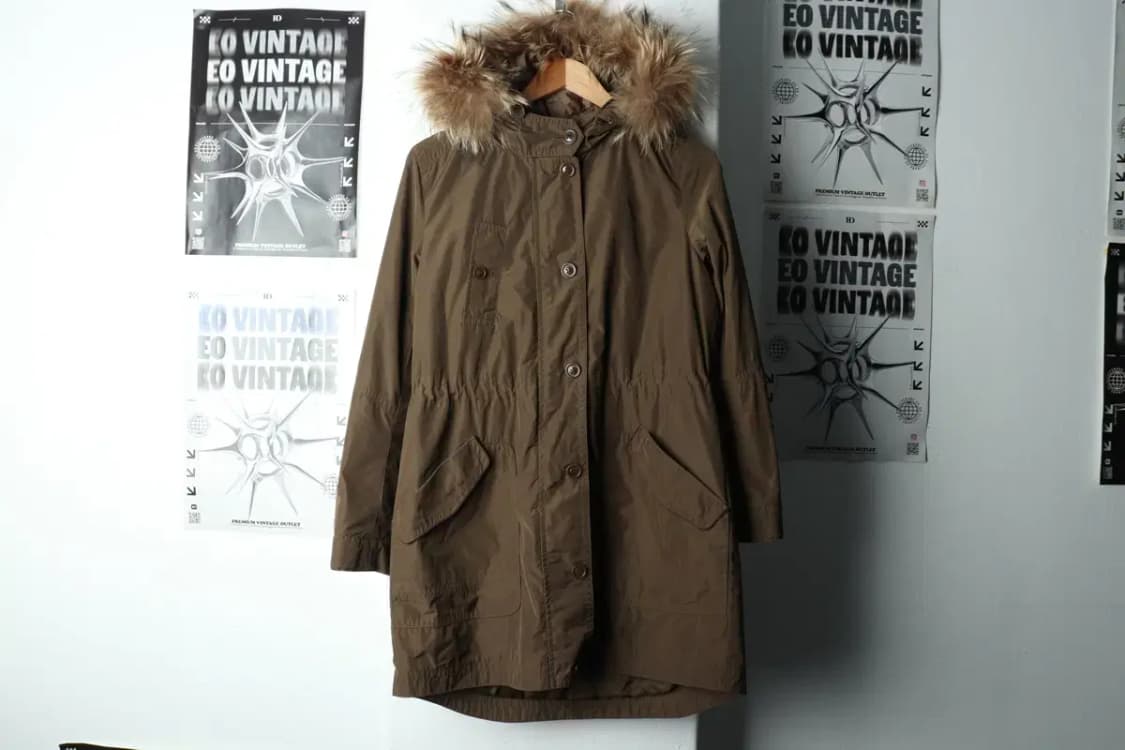 W(S) 헤지스 패딩 점퍼자켓 야상 카키 롱-166EF 상품이미지2