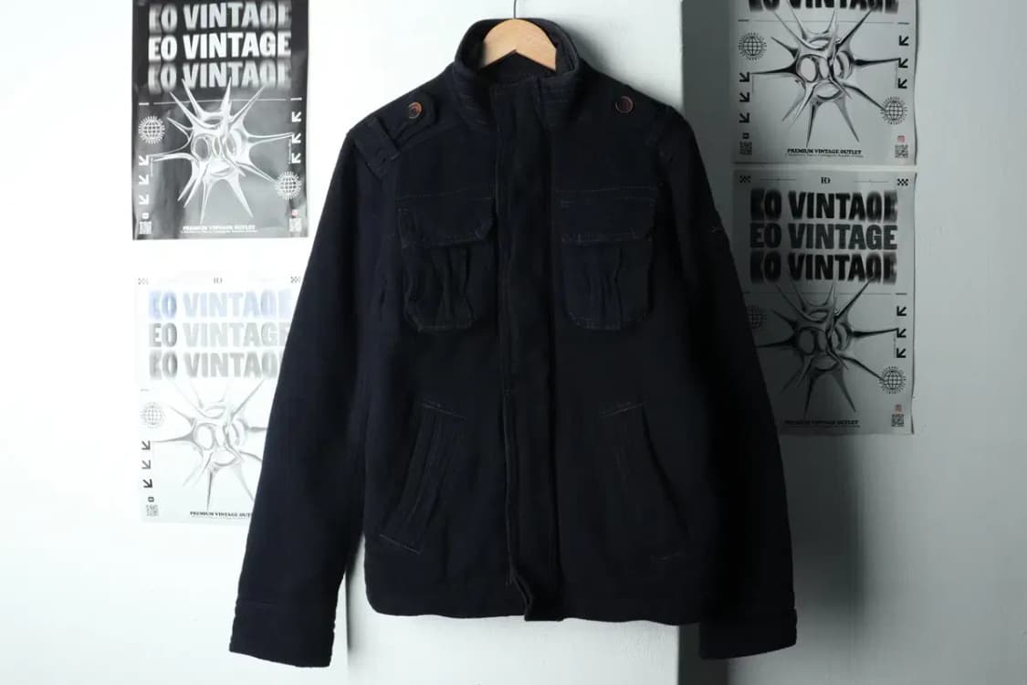 (M-L) 아베크롬비 집업 바람막이 점퍼자켓 네이비 울 희귀-166F4 상품이미지2