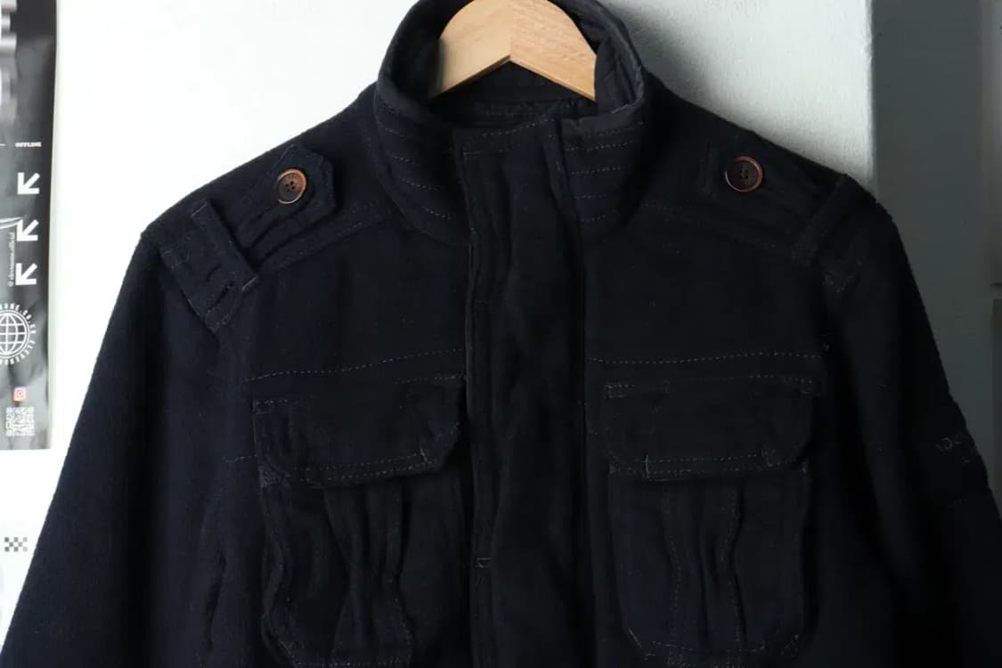 (M-L) 아베크롬비 집업 바람막이 점퍼자켓 네이비 울 희귀-166F4 상품이미지3