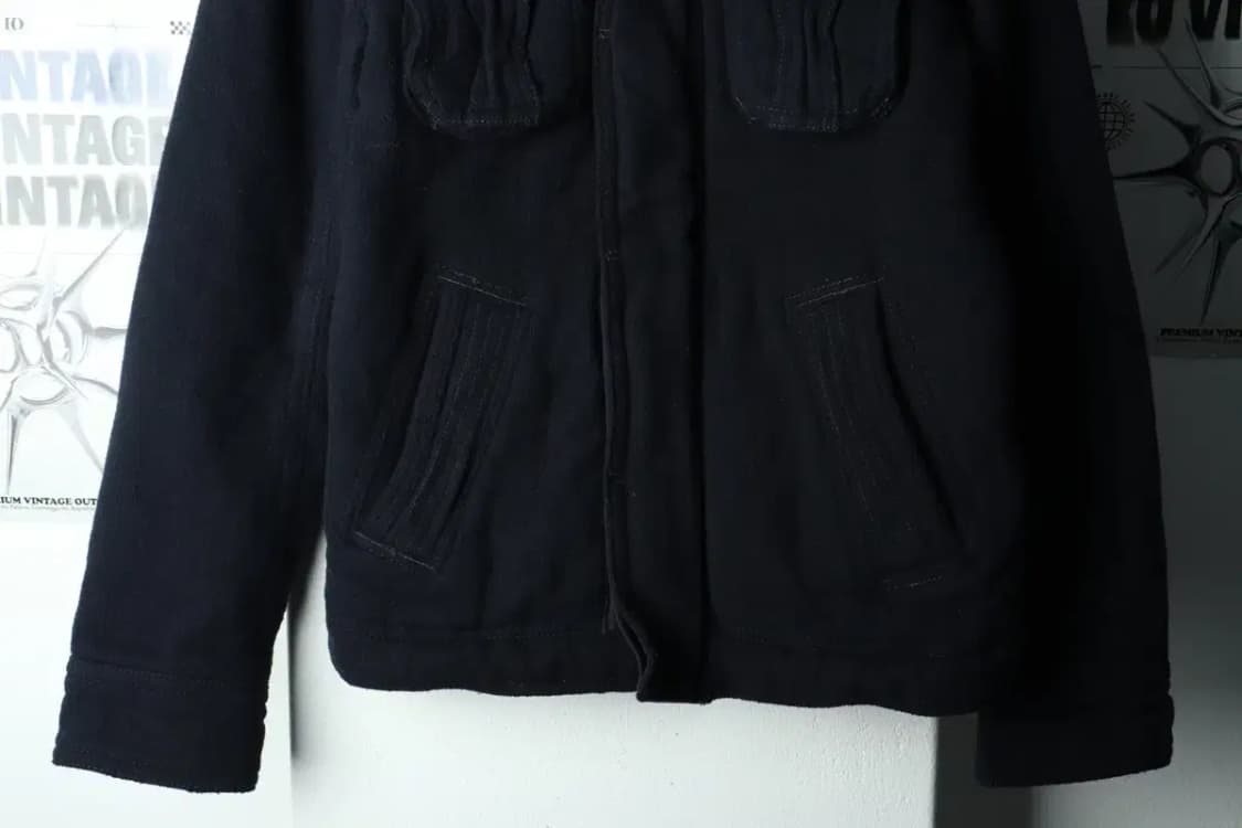 (M-L) 아베크롬비 집업 바람막이 점퍼자켓 네이비 울 희귀-166F4 상품이미지4