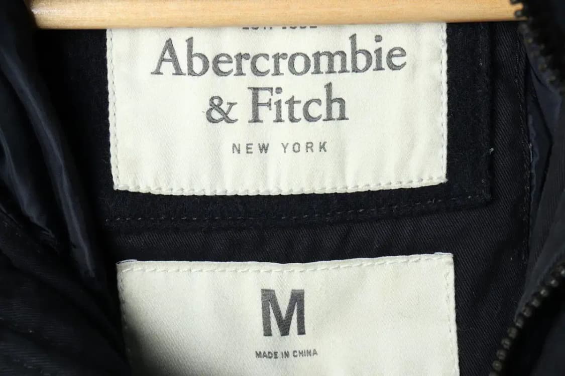 (M-L) 아베크롬비 집업 바람막이 점퍼자켓 네이비 울 희귀-166F4 상품이미지7