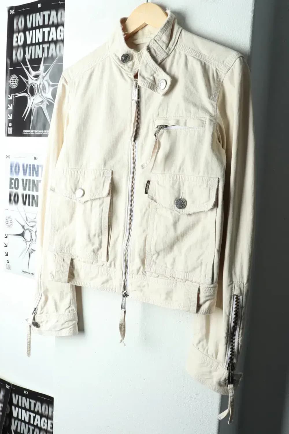 (M-L) 디스퀘어드 집업 바람막이 점퍼자켓 트러커 아이보리-166F5 상품이미지1