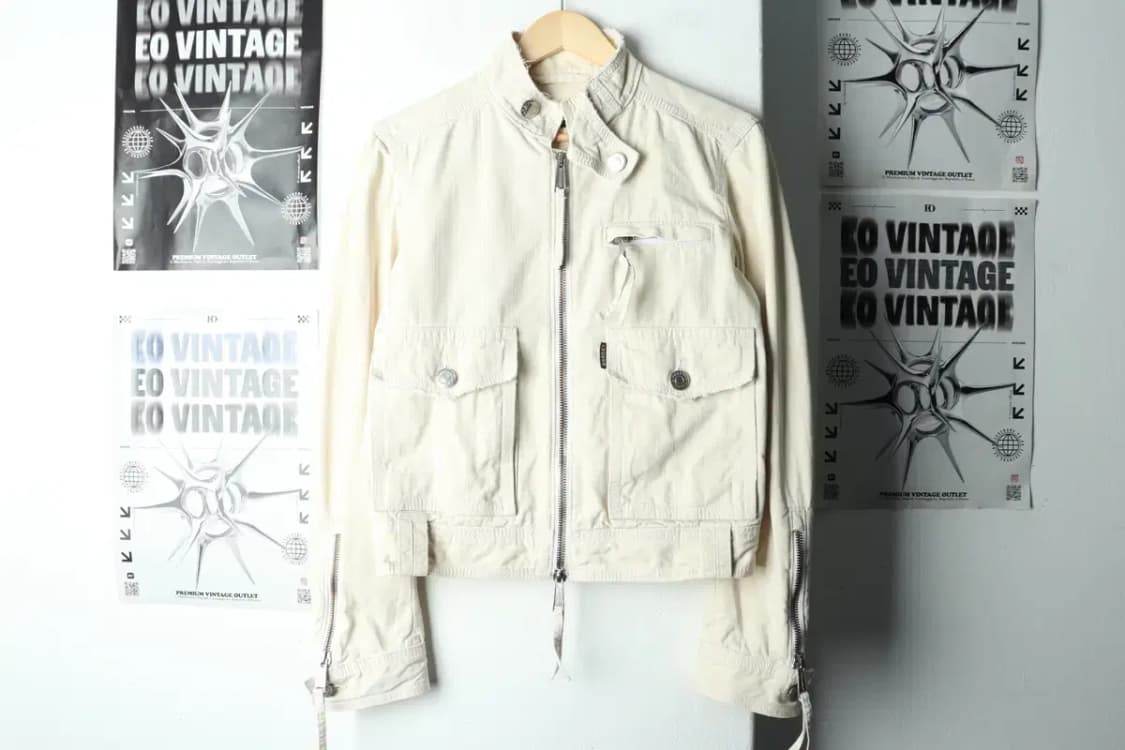 (M-L) 디스퀘어드 집업 바람막이 점퍼자켓 트러커 아이보리-166F5 상품이미지3