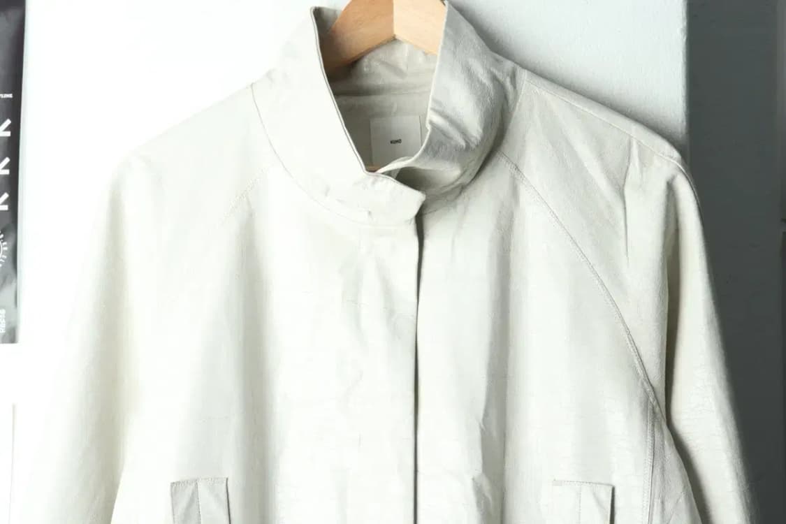 W(S) 구호 코트자켓 레더 화이트 유니크 크랙디자인-166F7 상품이미지3