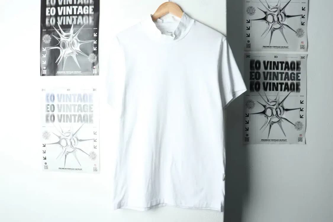 (XL) 요지 야마모토 반팔 티셔츠 화이트 무지 폴라-166FA 상품이미지2