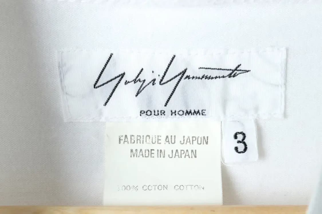 (XL) 요지 야마모토 반팔 티셔츠 화이트 무지 폴라-166FA 상품이미지6