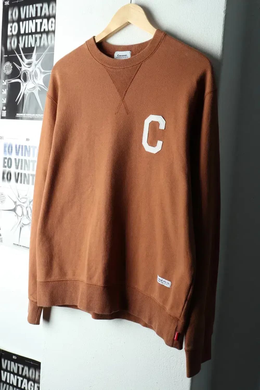 (M) 커버낫 맨투맨 티셔츠 된장 브라운 올드스쿨-166FE 상품이미지1