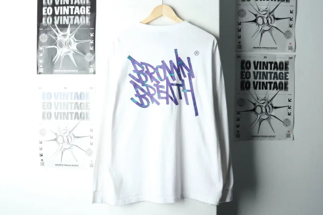 (XL-2XL) 브라운브레스 맨투맨 티셔츠 빅로고 화이트-166FF 상품이미지6