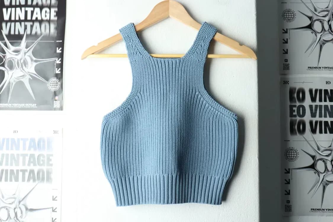 W(F) 밀로 아카이브 니트 민소매 연블루 레이어드-16701 상품이미지2