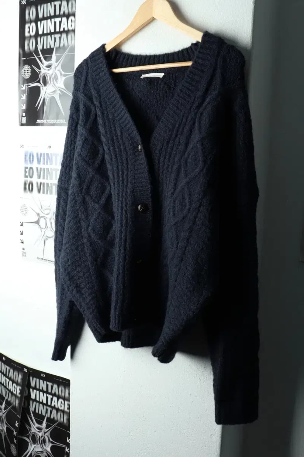 (M-L) 라퍼지스토어 니트 가디건 케이블 꽈배기 네이비-16705 상품이미지1