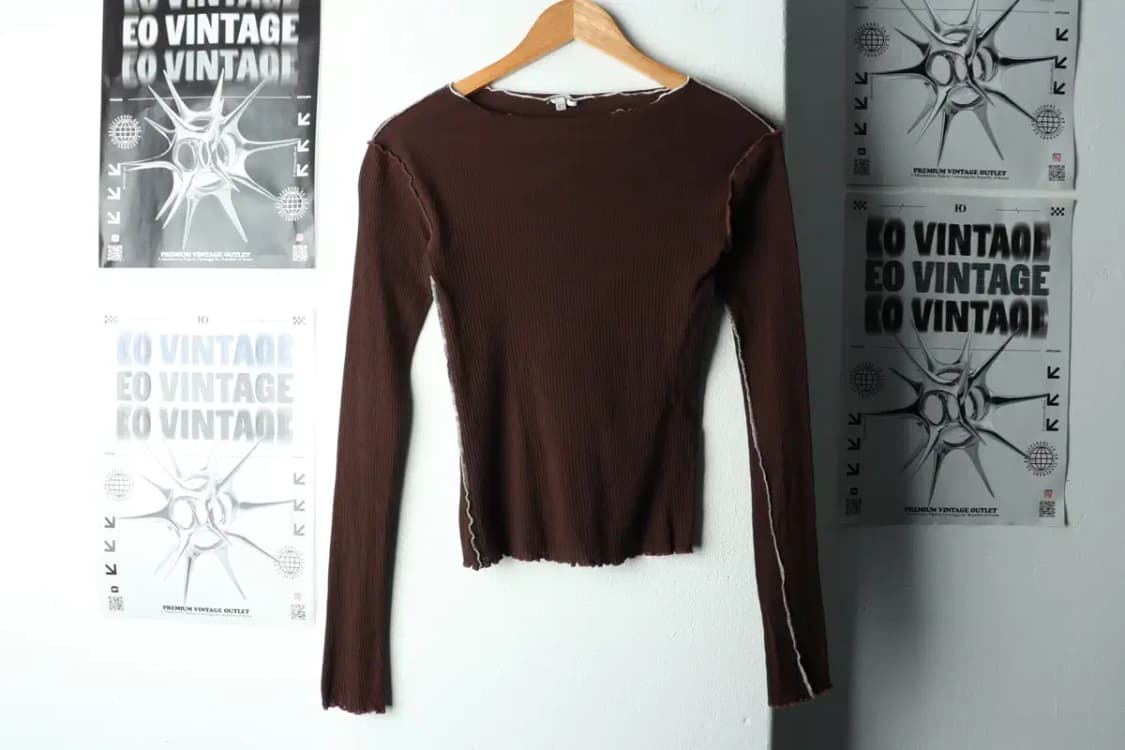 W(F) 베이스레인지 긴팔티셔츠 슬림핏 브라운 롱슬리브-16713 상품이미지2