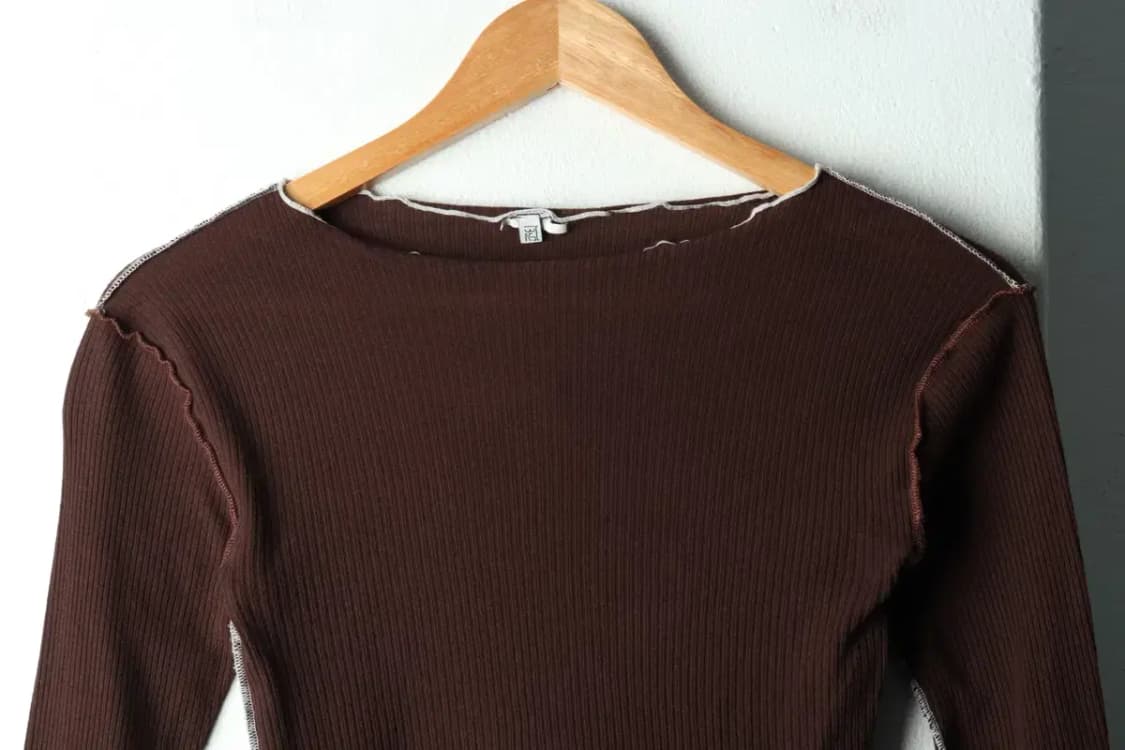 W(F) 베이스레인지 긴팔티셔츠 슬림핏 브라운 롱슬리브-16713 상품이미지3