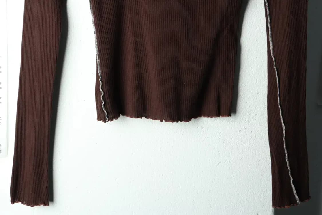 W(F) 베이스레인지 긴팔티셔츠 슬림핏 브라운 롱슬리브-16713 상품이미지4