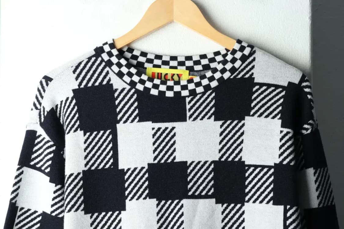 W(F) 럭키슈에뜨 드레스 원피스 니트 체크 울-16714 상품이미지3