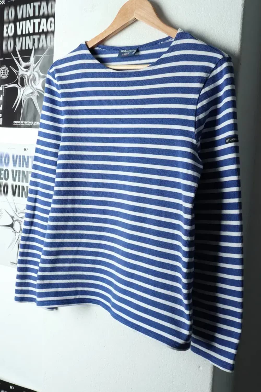 W(M) 세인트제임스 긴팔티셔츠 사용감 스트라이프 블루-16783 상품이미지1