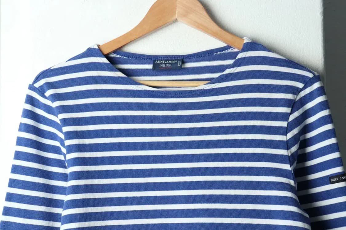 W(M) 세인트제임스 긴팔티셔츠 사용감 스트라이프 블루-16783 상품이미지3