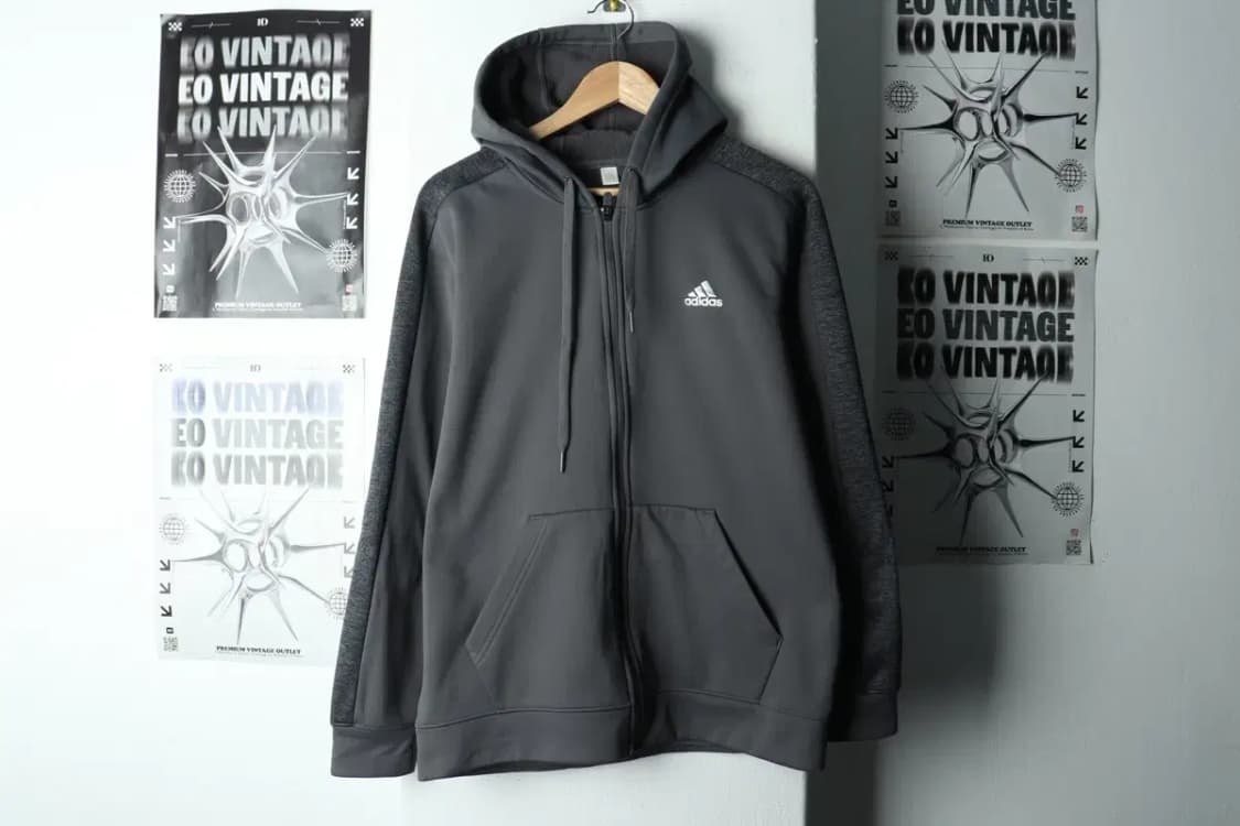 (M) 아디다스 후드집업 기능성 기모 그레이-16788 상품이미지2