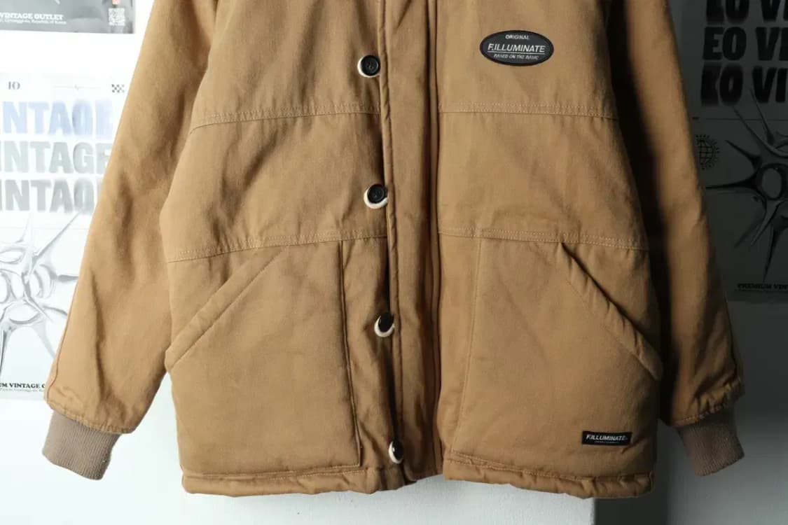 (M) 필루미네이트 패딩 점퍼자켓 야상 브라운 퍼 누빔-1678B 상품이미지4