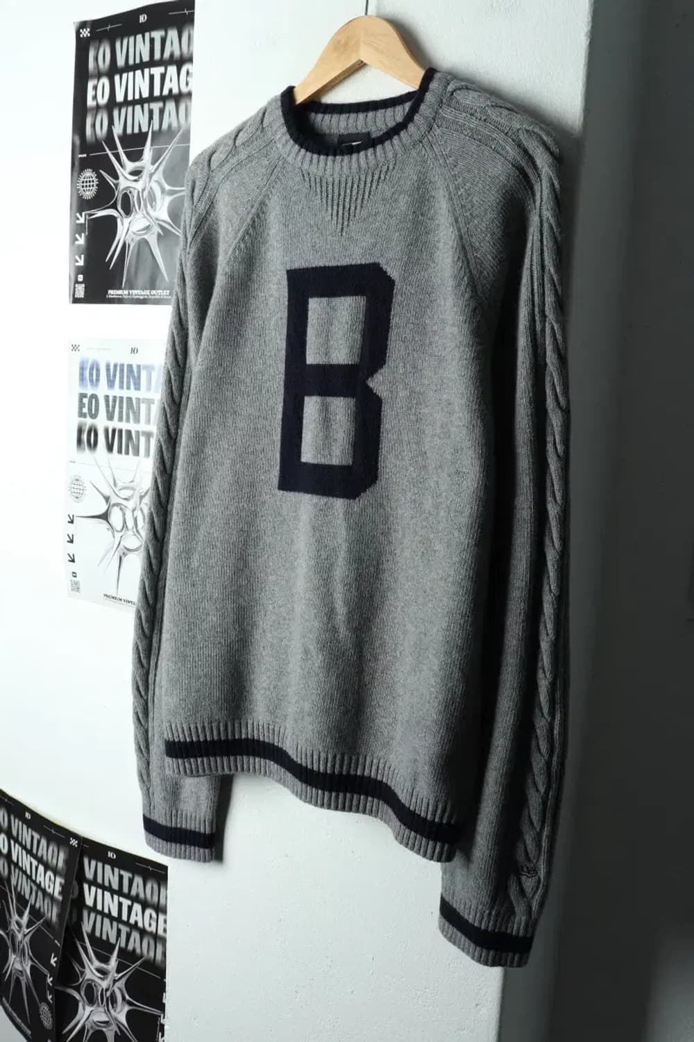 (XL-2XL) 뉴에라 니트 빅사이즈 보스톤 그레이 울-1678E 상품이미지1