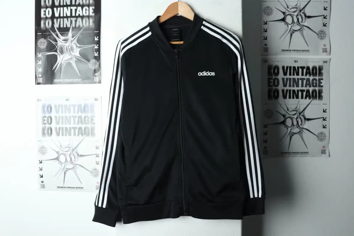 (L-XL) 아디다스 집업져지 트랙탑 블랙 삼선 올드스쿨-16791 상품이미지2