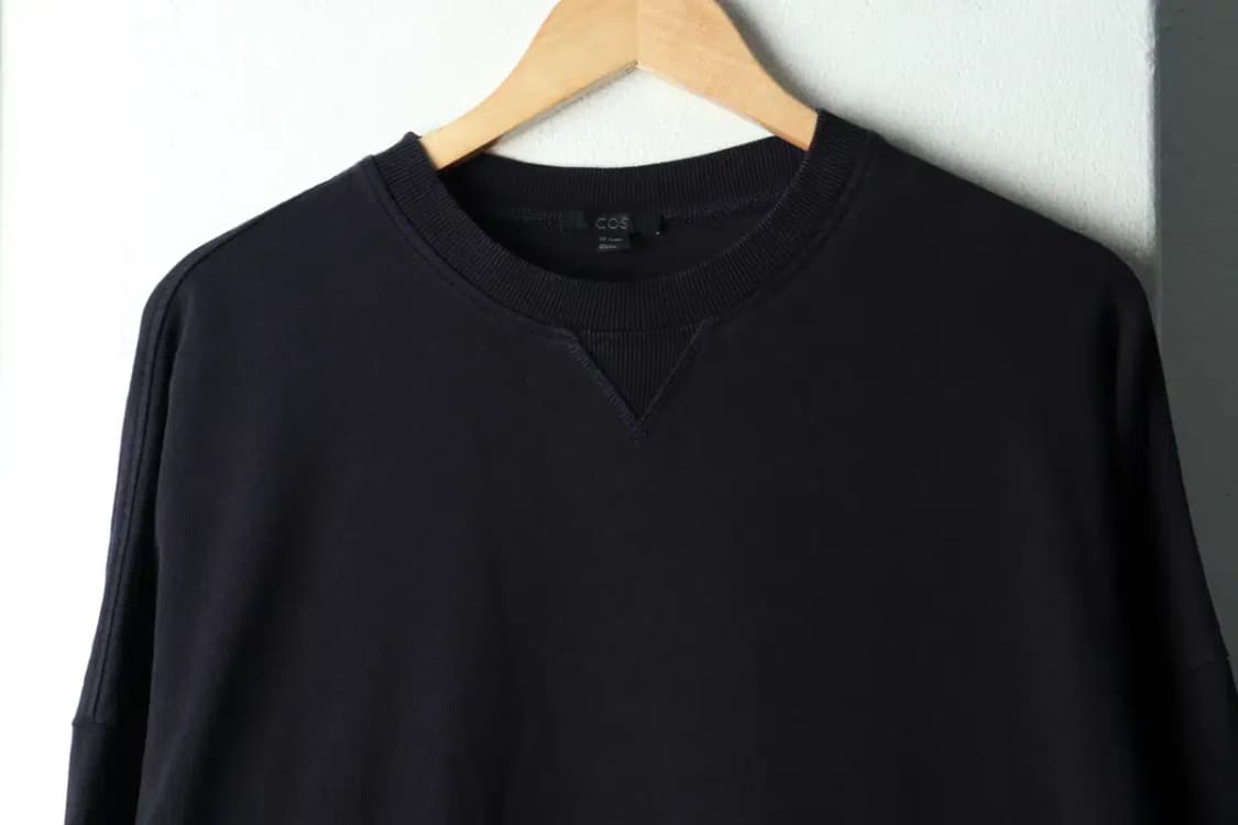 W(S-M) 코스 맨투맨 티셔츠 네이비 무지 롱-16794 상품이미지3