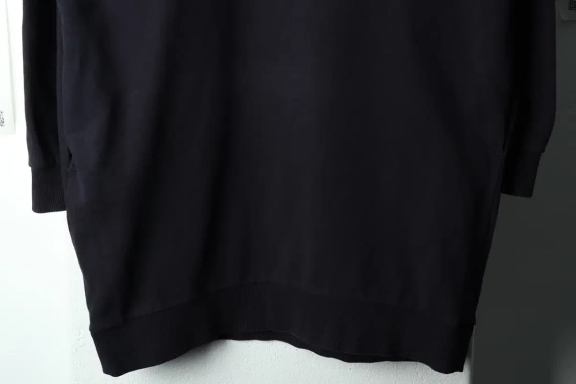 W(S-M) 코스 맨투맨 티셔츠 네이비 무지 롱-16794 상품이미지4