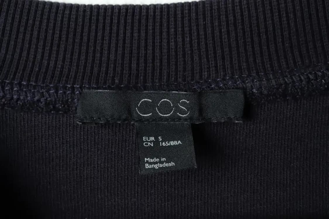 W(S-M) 코스 맨투맨 티셔츠 네이비 무지 롱-16794 상품이미지5