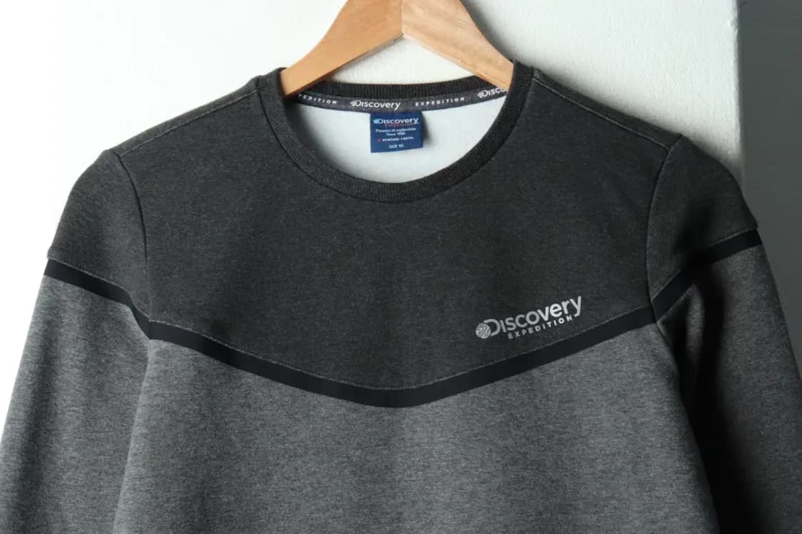 (M) 디스커버리 맨투맨 티셔츠 그레이 기모 올드스쿨-16795 상품이미지3