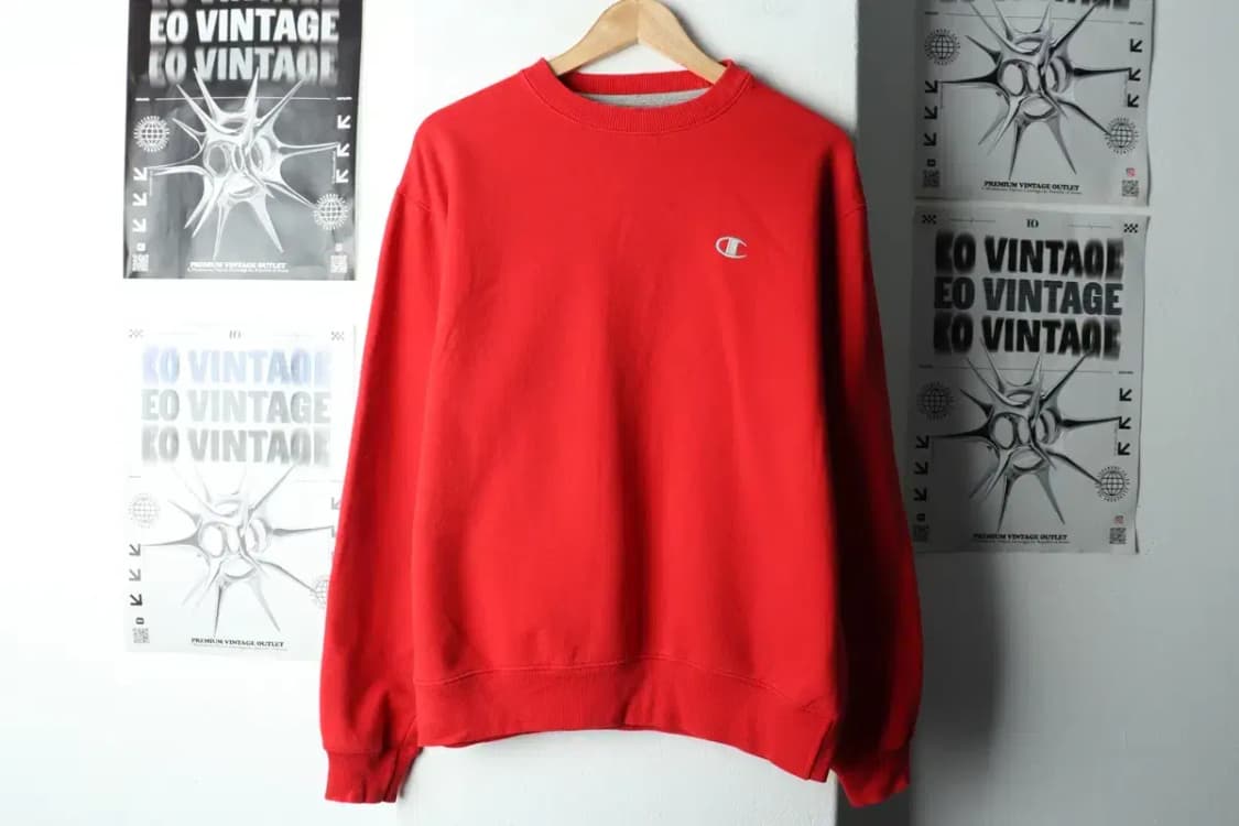 (XL) 챔피온 맨투맨 티셔츠 레드 기모 올드스쿨-16797 상품이미지2