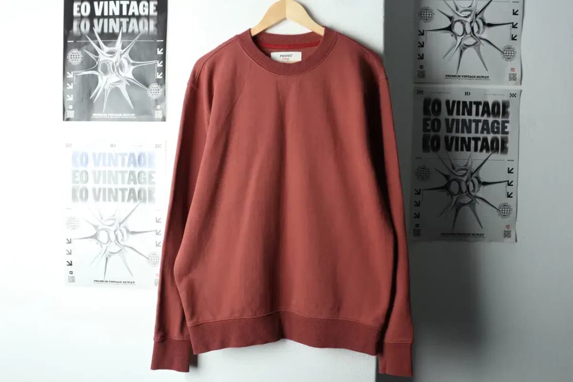 (XL) 로맨틱 파이어리츠 맨투맨 티셔츠 작은오염 버건디 무지-16798 상품이미지2